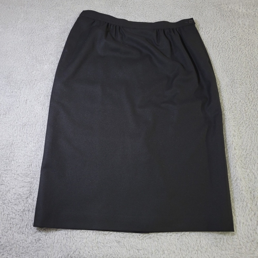 Pendleton Midi Skirt Womens 16 Black 100% Wool‎ Tweed Preppy Academia Vintage